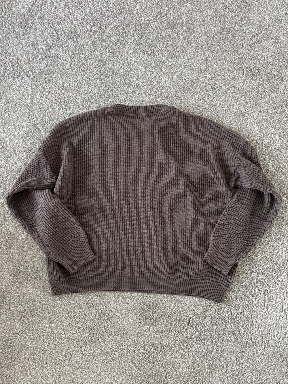 Women's Crewneck Ribbed Sweater in Chocolate Brown - Picture 2 of 3